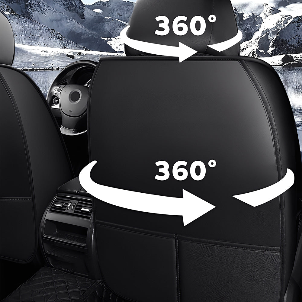 Universal Car Seat Covers – Waterproof Faux Leather, Full Set for 5-Seat Cars & SUVs