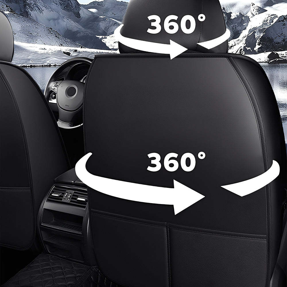 Universal Car Seat Covers – Waterproof Faux Leather, Full Set for 5-Seat Cars & SUVs