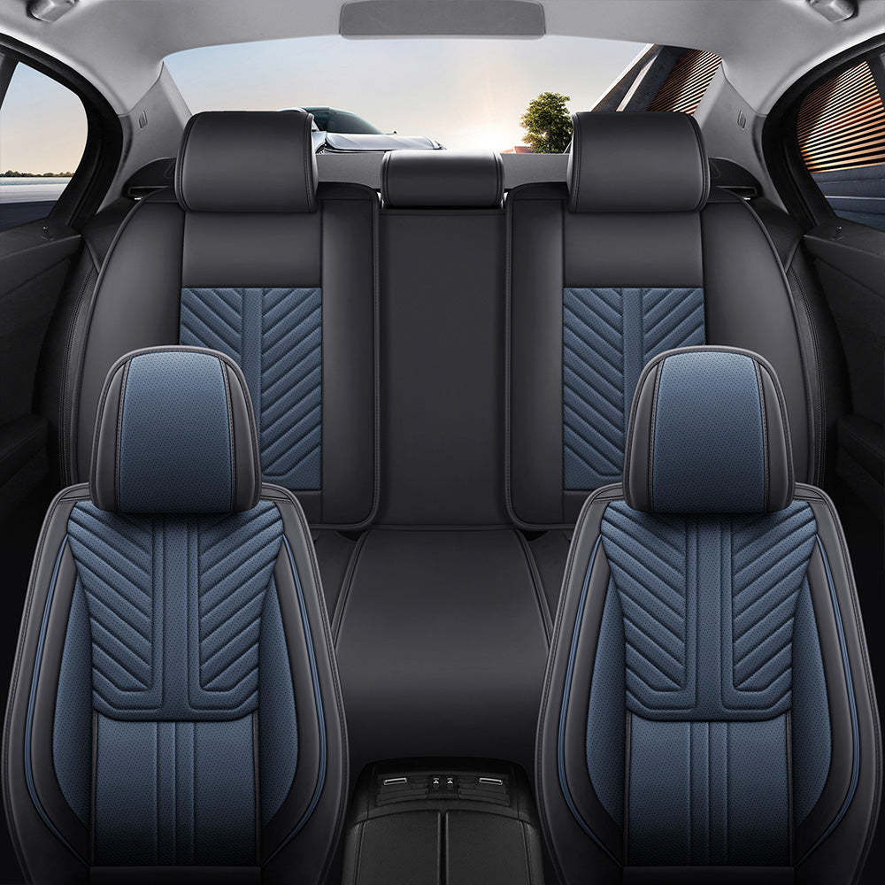 AmanCarport Car Seat Covers Faux Leather 5-Piece Set - Universal Fit for SUV, Truck, Sedan & Most Vehicles