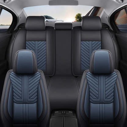 AmanCarport Car Seat Covers Faux Leather 5-Piece Set - Universal Fit for SUV, Truck, Sedan & Most Vehicles