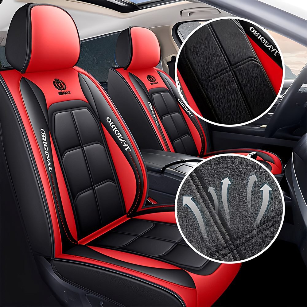 Waterproof Faux Leather Car Seat Covers – 5-Piece Universal Fit for Cars, SUVs & Trucks