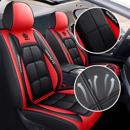 Waterproof Faux Leather Car Seat Covers – 5-Piece Universal Fit for Cars, SUVs & Trucks