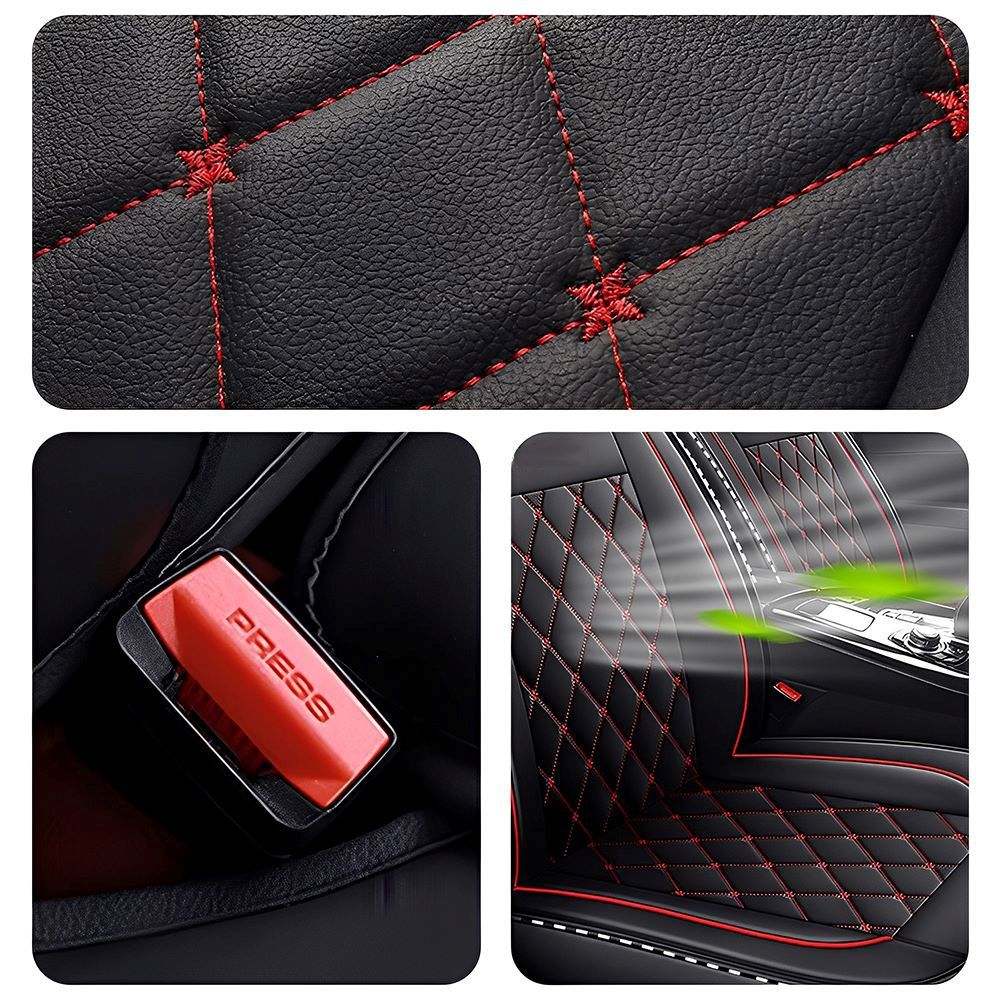 Luxury Car Seat Covers – Premium Faux Leather, Waterproof Full Set for 5-Seat Cars, SUVs & Trucks