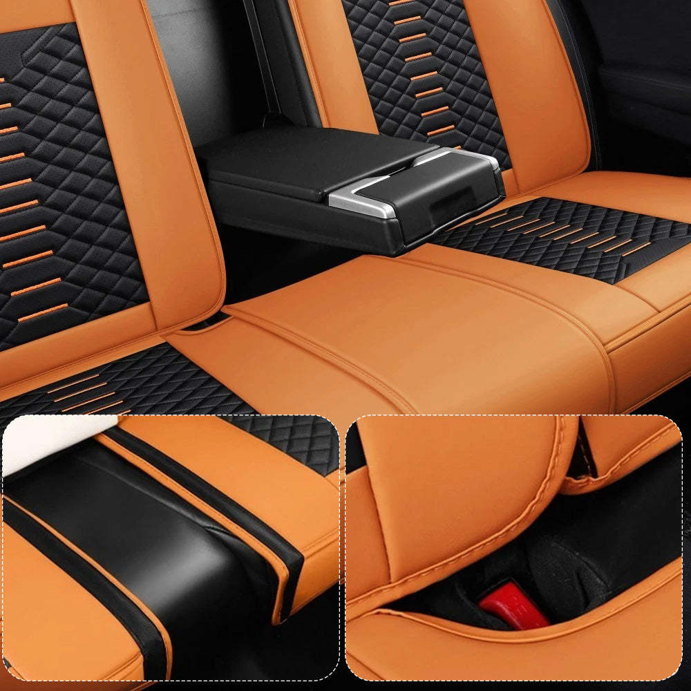 Universal Fit 5-Seat Car Seat Covers – Breathable Faux Leather Full Set for Cars, SUVs & Trucks