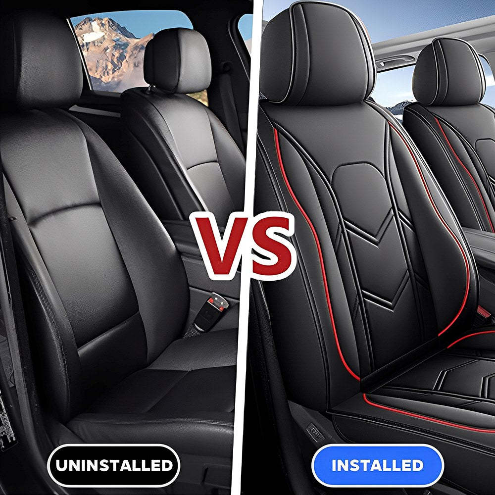 Universal Car Seat Covers – Waterproof Faux Leather, Full Set for 5-Seat Cars & SUVs