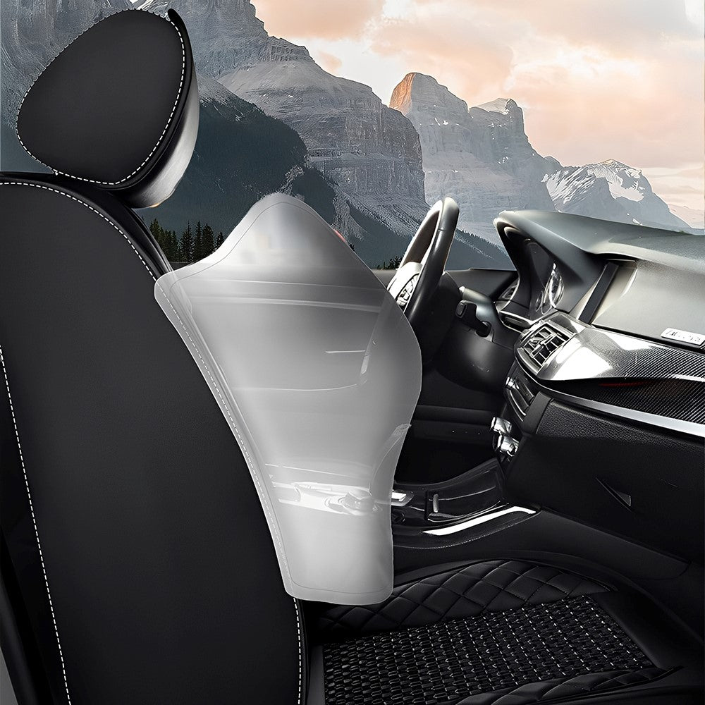 AmanCarport Universal Car Seat Covers 5-Piece Full Set – Premium Faux Leather & Ice Silk, Waterproof & Airbag Compatible