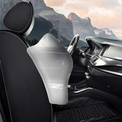 AmanCarport Universal Car Seat Covers 5-Piece Full Set – Premium Faux Leather & Ice Silk, Waterproof & Airbag Compatible