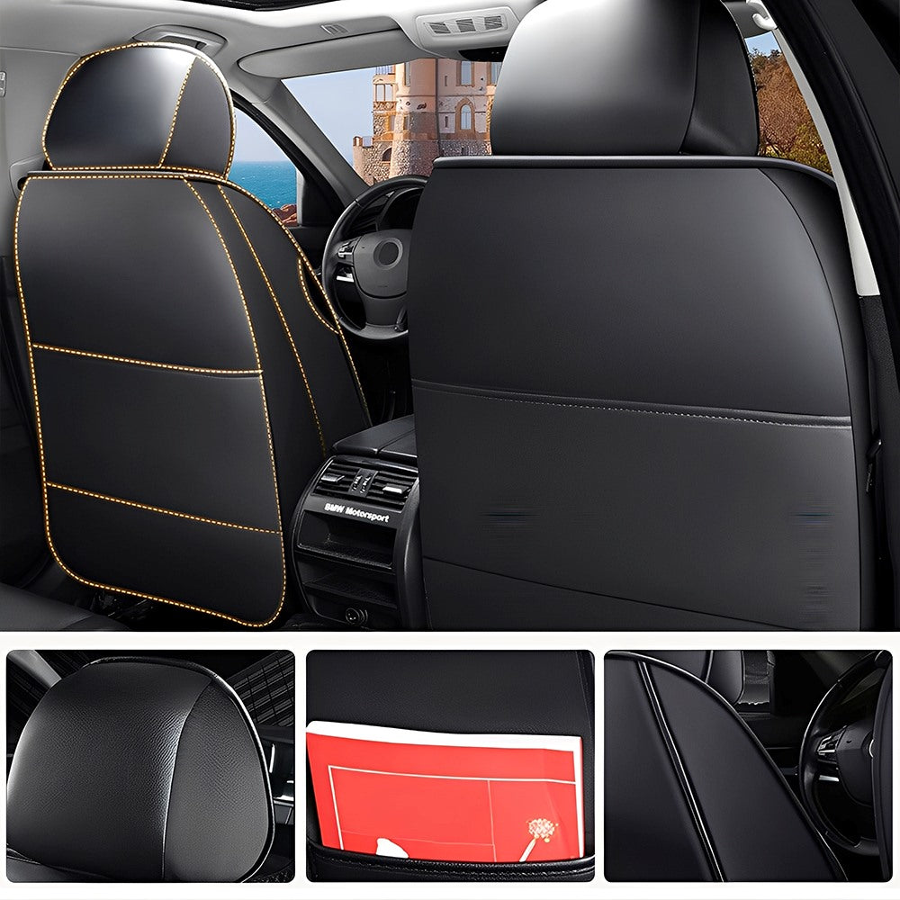 Full Set Car Seat Covers, Universal Leather Seat Covers for Most Cars, SUVs & Trucks – Waterproof Front & Back Protector