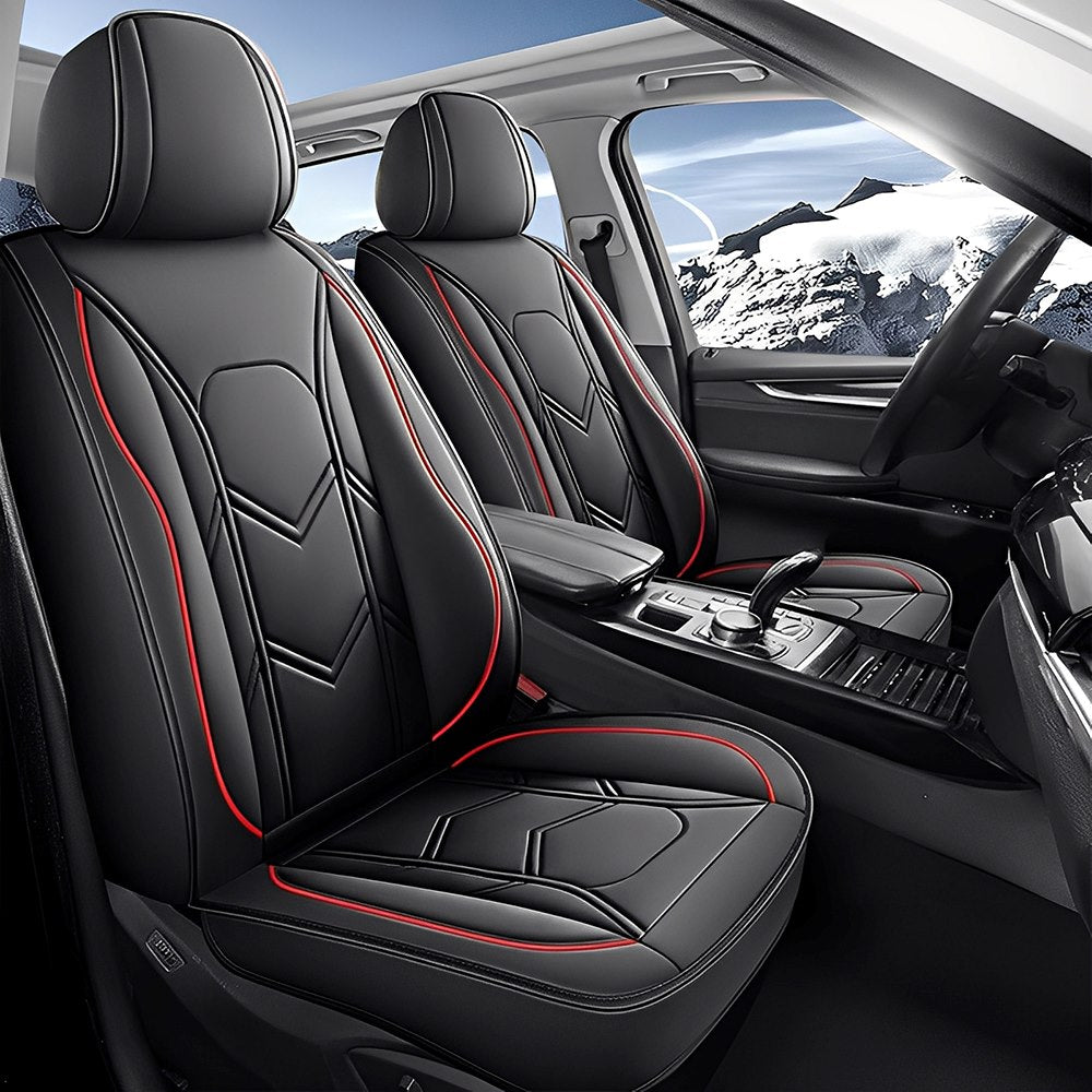 Universal Car Seat Covers – Waterproof Faux Leather, Full Set for 5-Seat Cars & SUVs