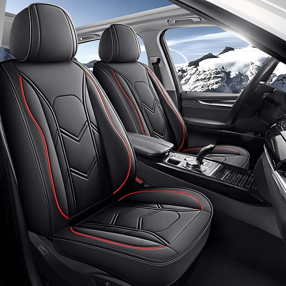 Universal Car Seat Covers – Waterproof Faux Leather, Full Set for 5-Se