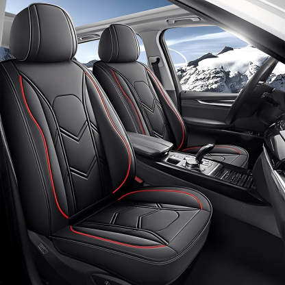 Universal Car Seat Covers – Waterproof Faux Leather, Full Set for 5-Seat Cars & SUVs
