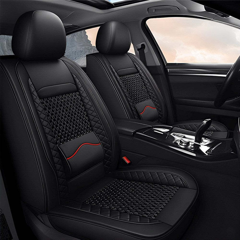 AmanCarport Universal Car Seat Covers 5-Piece Full Set – Premium Faux 