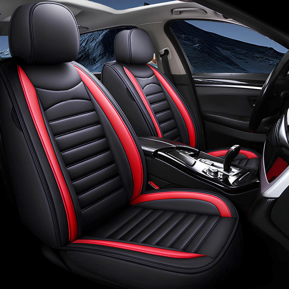 Universal 5-Seat Faux Leather Car Seat Covers Full Set – Waterproof & Airbag Safe Fit for Most Vehicles