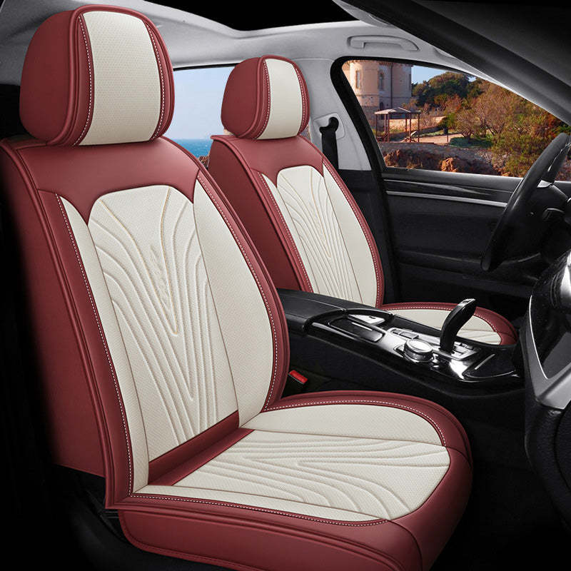 Universal Full Set Car Seat Covers – Breathable Faux Leather, Fits Mos