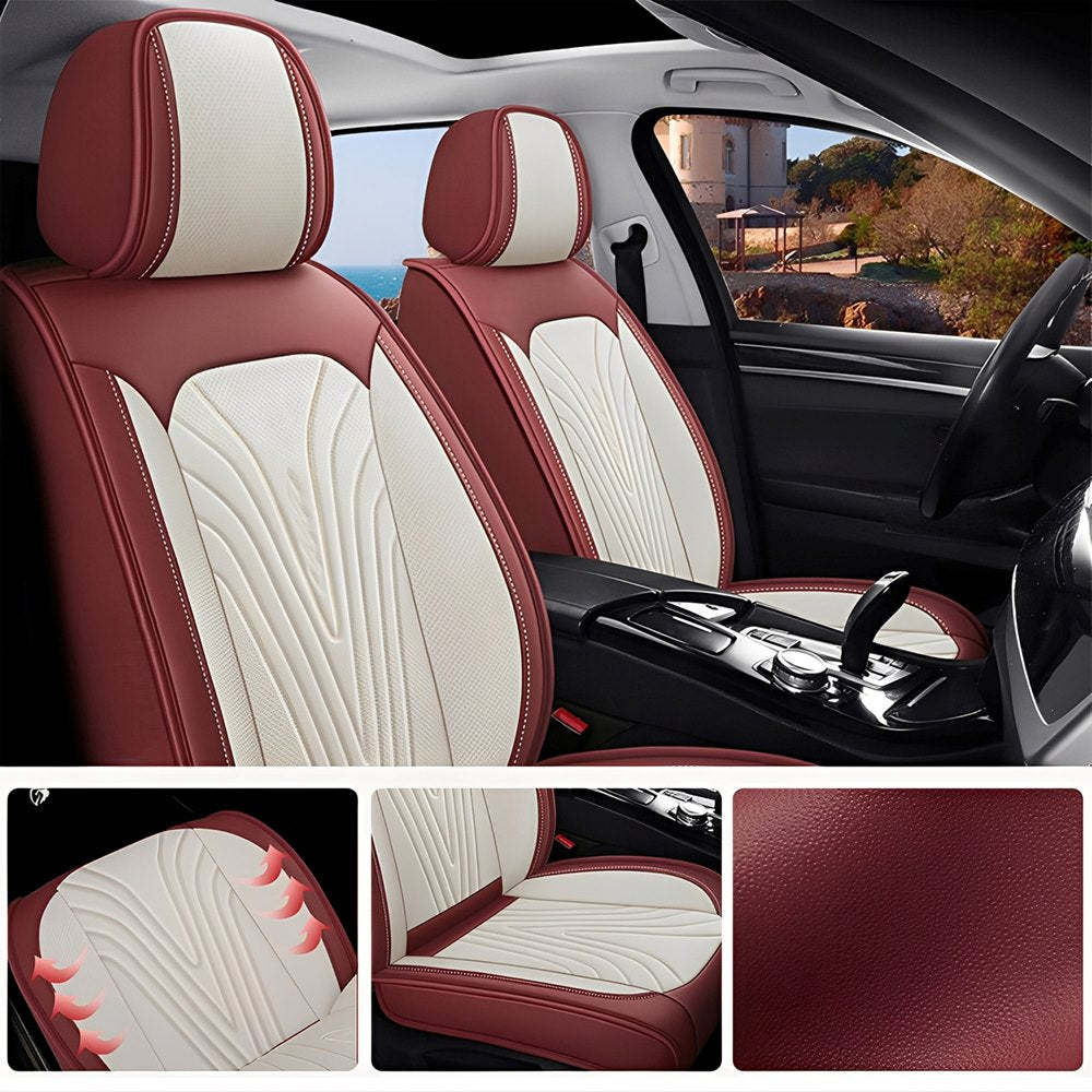 Universal Full Set Car Seat Covers – Breathable Faux Leather, Fits Most Cars & SUVs