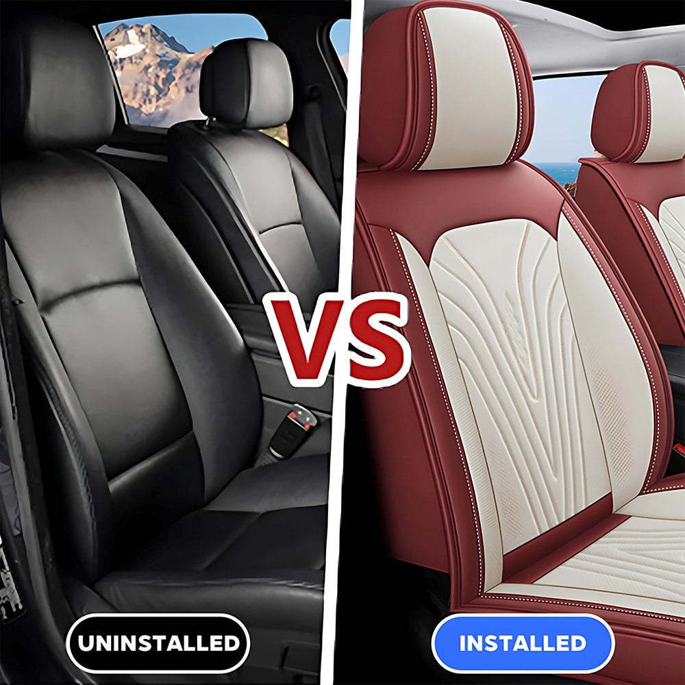 Universal Full Set Car Seat Covers – Breathable Faux Leather, Fits Most Cars & SUVs