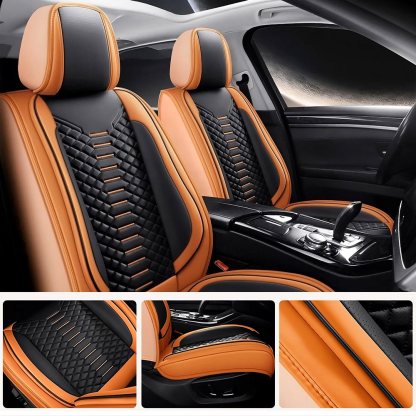 Universal Fit 5-Seat Car Seat Covers – Breathable Faux Leather Full Set for Cars, SUVs & Trucks