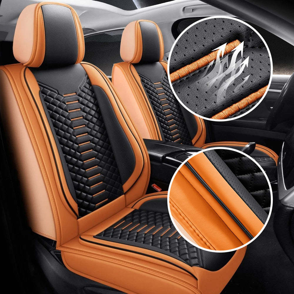 Universal Fit 5-Seat Car Seat Covers – Breathable Faux Leather Full Set for Cars, SUVs & Trucks