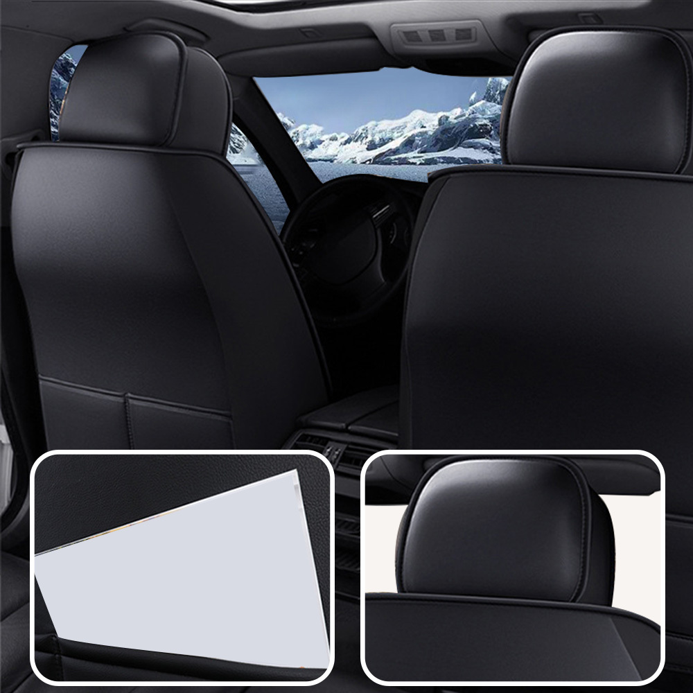 Universal Fit Faux Leather Car Seat Covers – 5-Piece Set, Waterproof, Easy Care for Most Vehicles