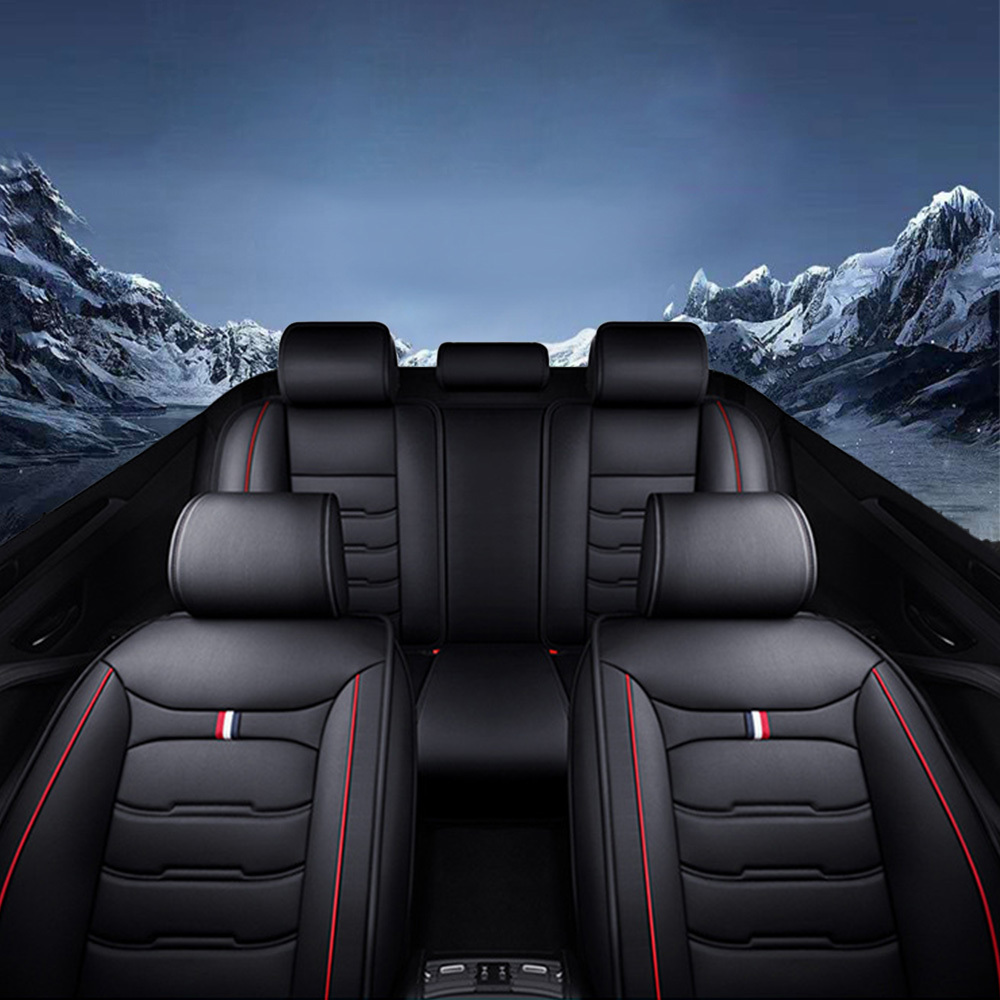 Universal Fit Faux Leather Car Seat Covers – 5-Piece Set, Waterproof, Easy Care for Most Vehicles