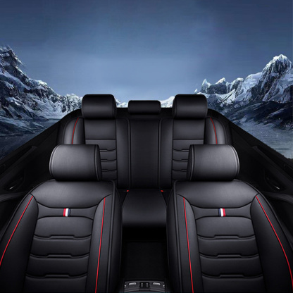 Universal Fit Faux Leather Car Seat Covers – 5-Piece Set, Waterproof, Easy Care for Most Vehicles