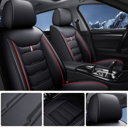 Universal Fit Faux Leather Car Seat Covers – 5-Piece Set, Waterproof, Easy Care for Most Vehicles