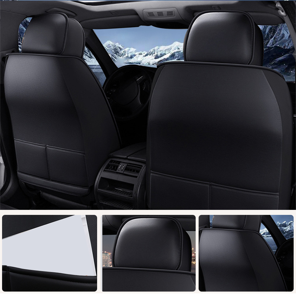 Universal Fit Faux Leather Car Seat Covers – 5-Piece Set, Waterproof, Easy Care for Most Vehicles