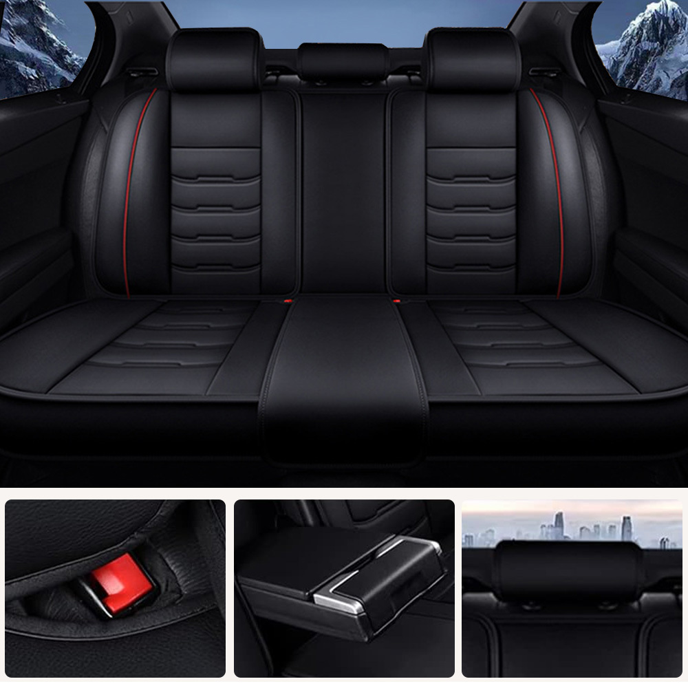 Universal Fit Faux Leather Car Seat Covers – 5-Piece Set, Waterproof, Easy Care for Most Vehicles