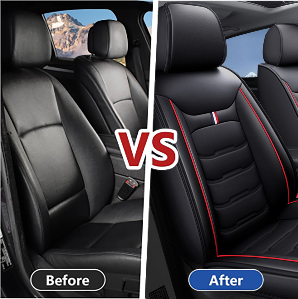 Universal Fit Faux Leather Car Seat Covers – 5-Piece Set, Waterproof, Easy Care for Most Vehicles