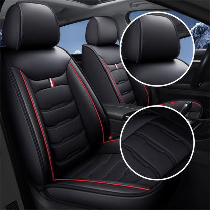 Universal Fit Faux Leather Car Seat Covers – 5-Piece Set, Waterproof, Easy Care for Most Vehicles