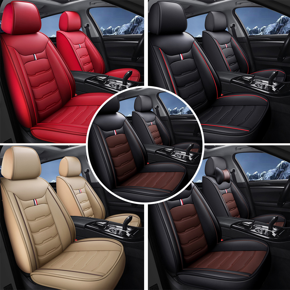 Universal Fit Faux Leather Car Seat Covers – 5-Piece Set, Waterproof, Easy Care for Most Vehicles