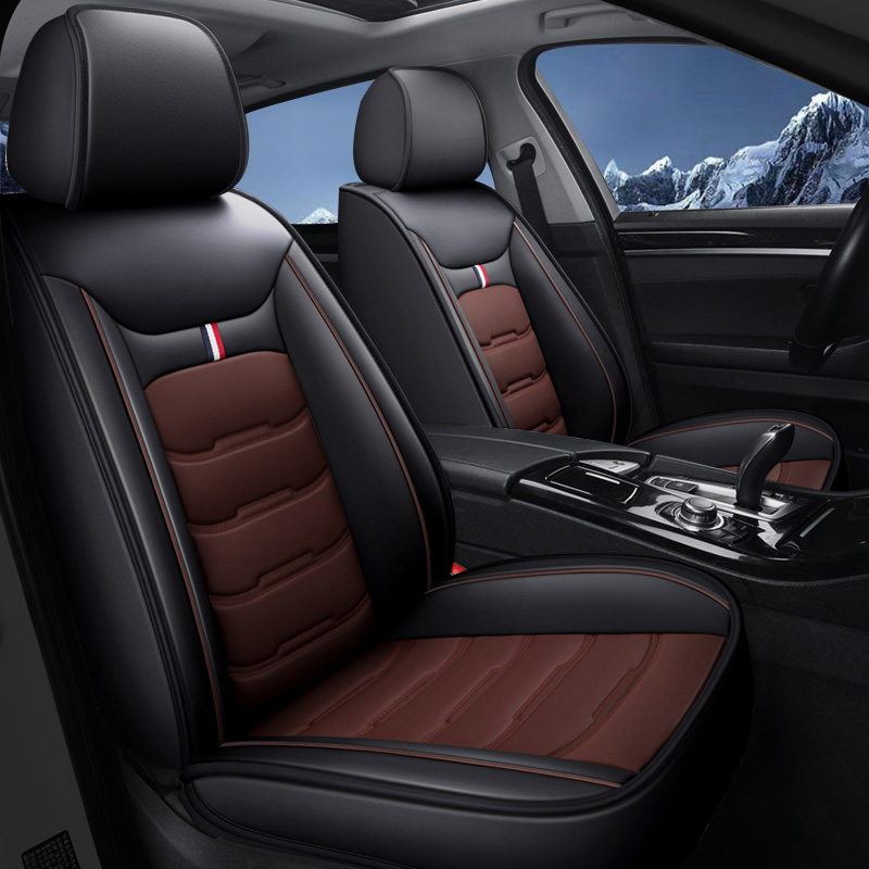 Universal Fit Faux Leather Car Seat Covers – 5-Piece Set, Waterproof, Easy Care for Most Vehicles