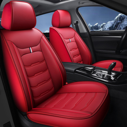 Universal Fit Faux Leather Car Seat Covers – 5-Piece Set, Waterproof, Easy Care for Most Vehicles