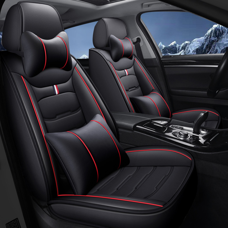 Universal Fit Faux Leather Car Seat Covers – 5-Piece Set, Waterproof, Easy Care for Most Vehicles