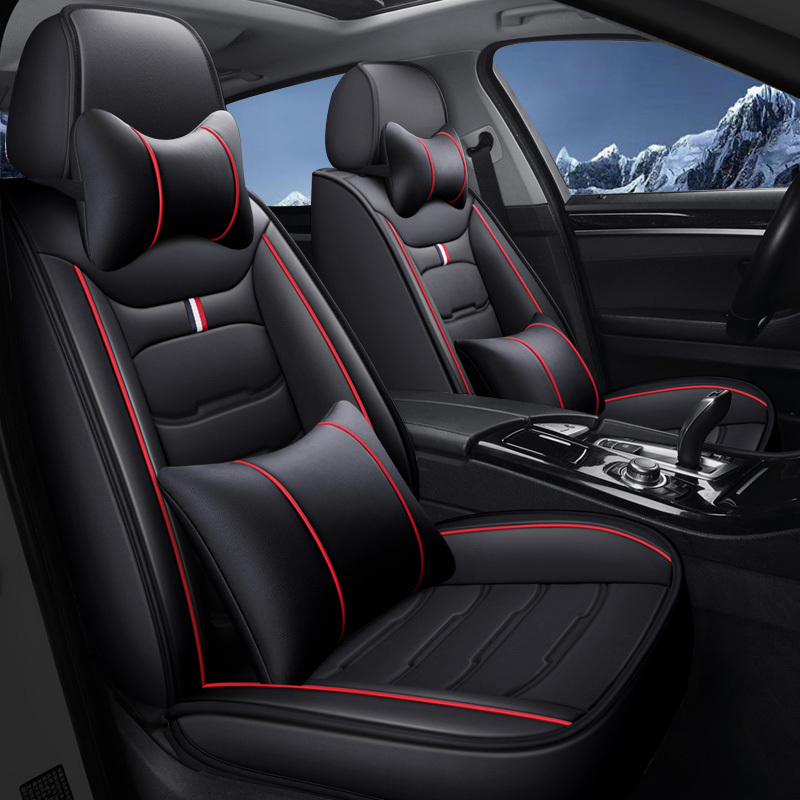 Universal Fit Faux Leather Car Seat Covers – 5-Piece Set, Waterproof, Easy Care for Most Vehicles