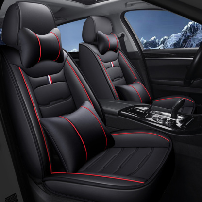 Universal Fit Faux Leather Car Seat Covers – 5-Piece Set, Waterproof, Easy Care for Most Vehicles