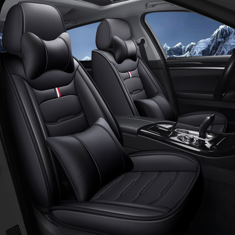 Universal Fit Faux Leather Car Seat Covers – 5-Piece Set, Waterproof, Easy Care for Most Vehicles