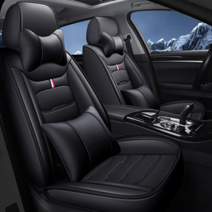 Universal Fit Faux Leather Car Seat Covers – 5-Piece Set, Waterproof, Easy Care for Most Vehicles