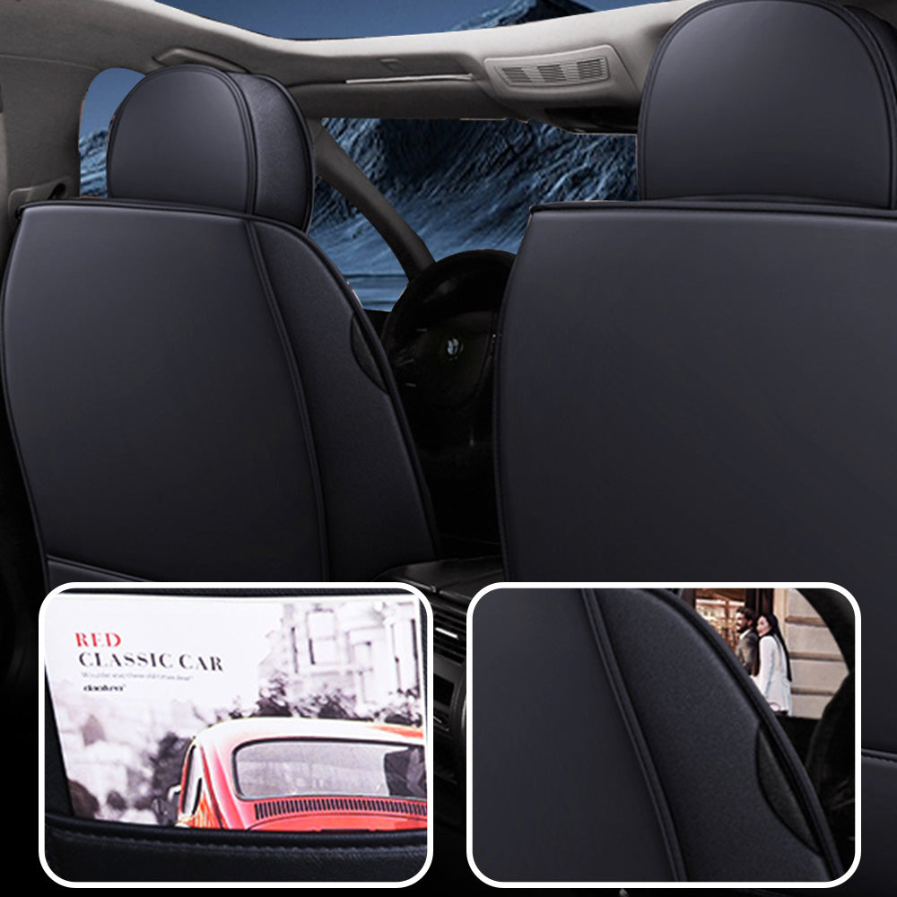 Universal 5-Seat Faux Leather Car Seat Covers Full Set – Waterproof & Airbag Safe Fit for Most Vehicles