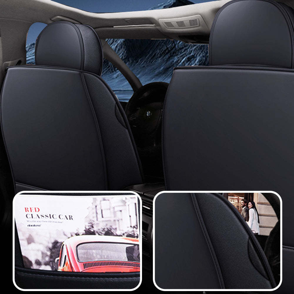 Universal 5-Seat Faux Leather Car Seat Covers Full Set – Waterproof & Airbag Safe Fit for Most Vehicles