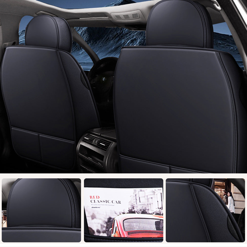 Universal 5-Seat Faux Leather Car Seat Covers Full Set – Waterproof & Airbag Safe Fit for Most Vehicles