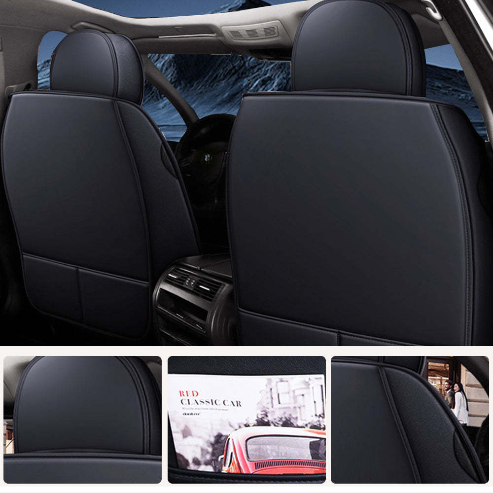 Universal 5-Seat Faux Leather Car Seat Covers Full Set – Waterproof & Airbag Safe Fit for Most Vehicles