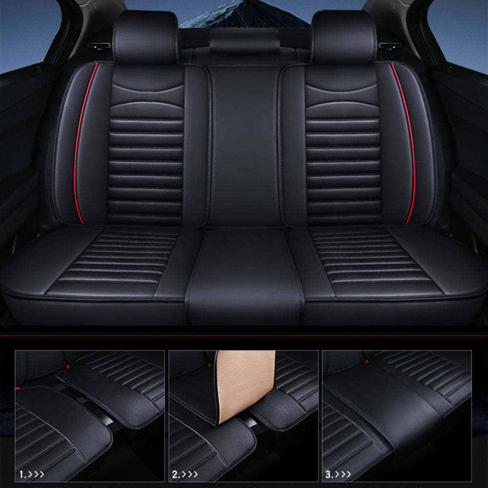 Universal 5-Seat Faux Leather Car Seat Covers Full Set – Waterproof & Airbag Safe Fit for Most Vehicles
