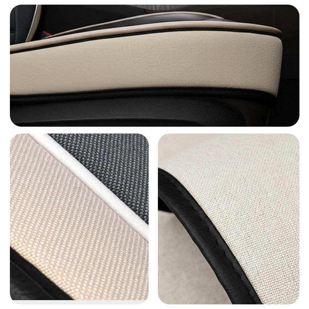 Breathable Linen Car Seat Covers – Universal 5-Seat Full Set for Cars, Trucks & SUVs