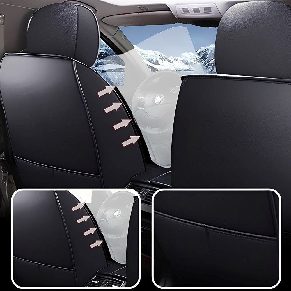All-Season Universal Car Seat Covers – 5-Seat Faux Leather Full Set for Most Vehicles