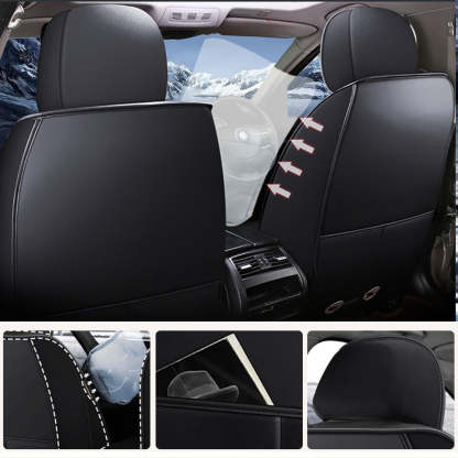 All-Season Universal Car Seat Covers – 5-Seat Faux Leather Full Set for Most Vehicles