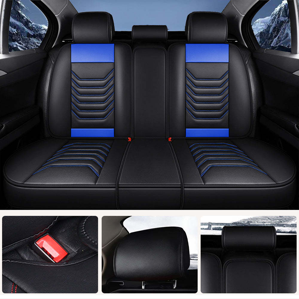 All-Season Universal Car Seat Covers – 5-Seat Faux Leather Full Set for Most Vehicles