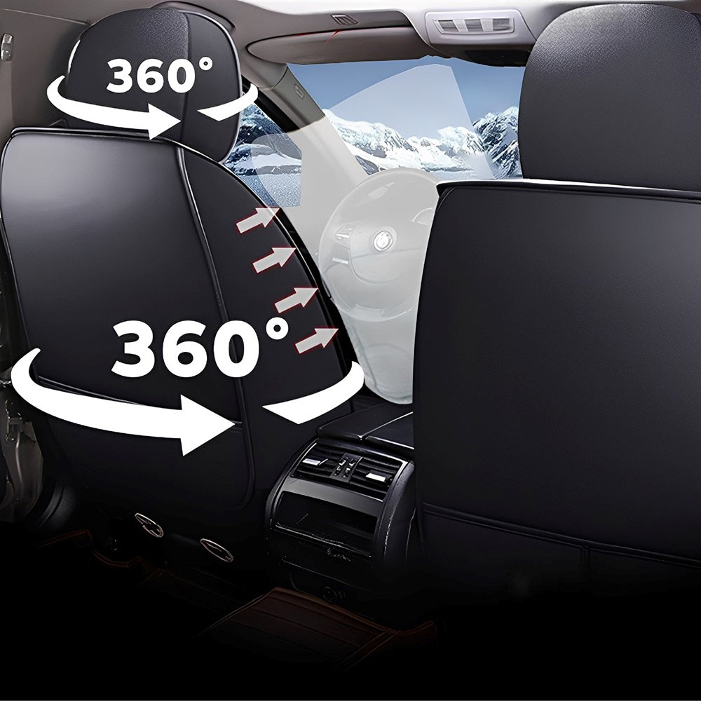 All-Season Universal Car Seat Covers – 5-Seat Faux Leather Full Set for Most Vehicles