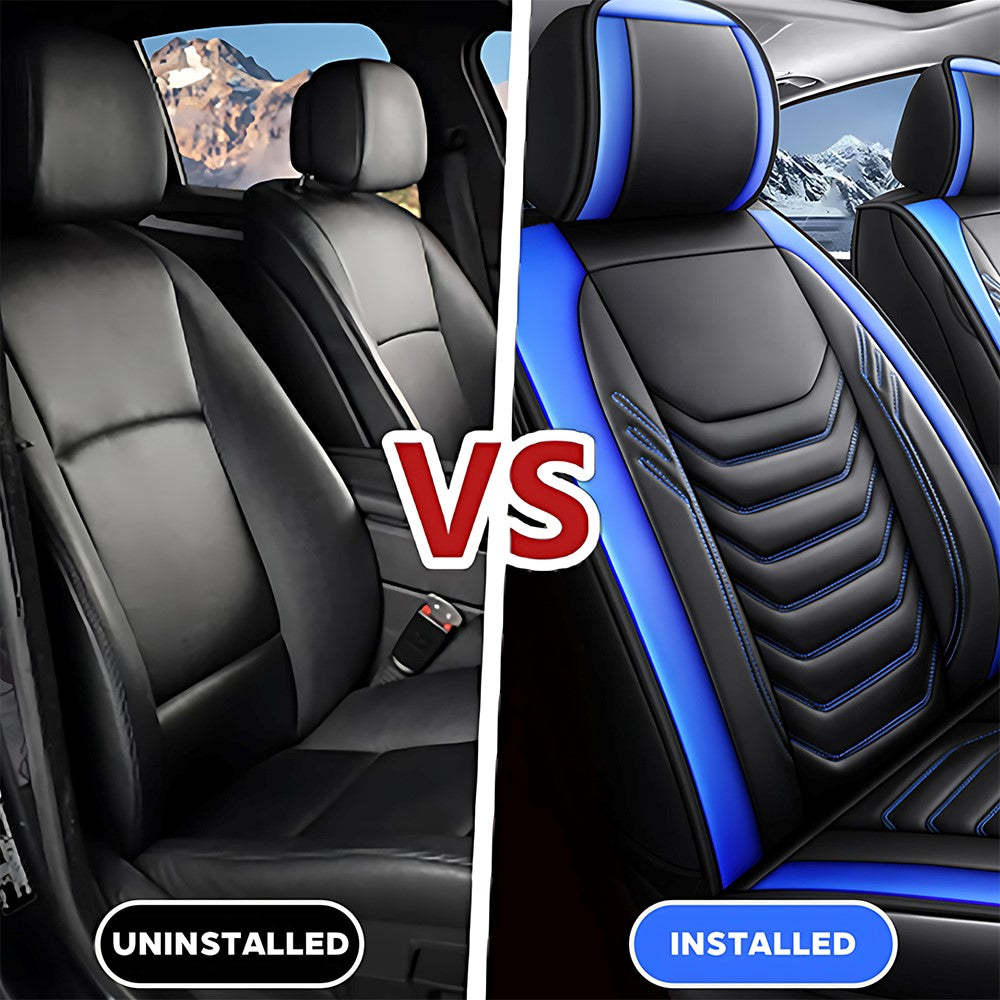 All-Season Universal Car Seat Covers – 5-Seat Faux Leather Full Set for Most Vehicles