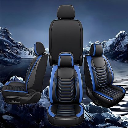 All-Season Universal Car Seat Covers – 5-Seat Faux Leather Full Set for Most Vehicles